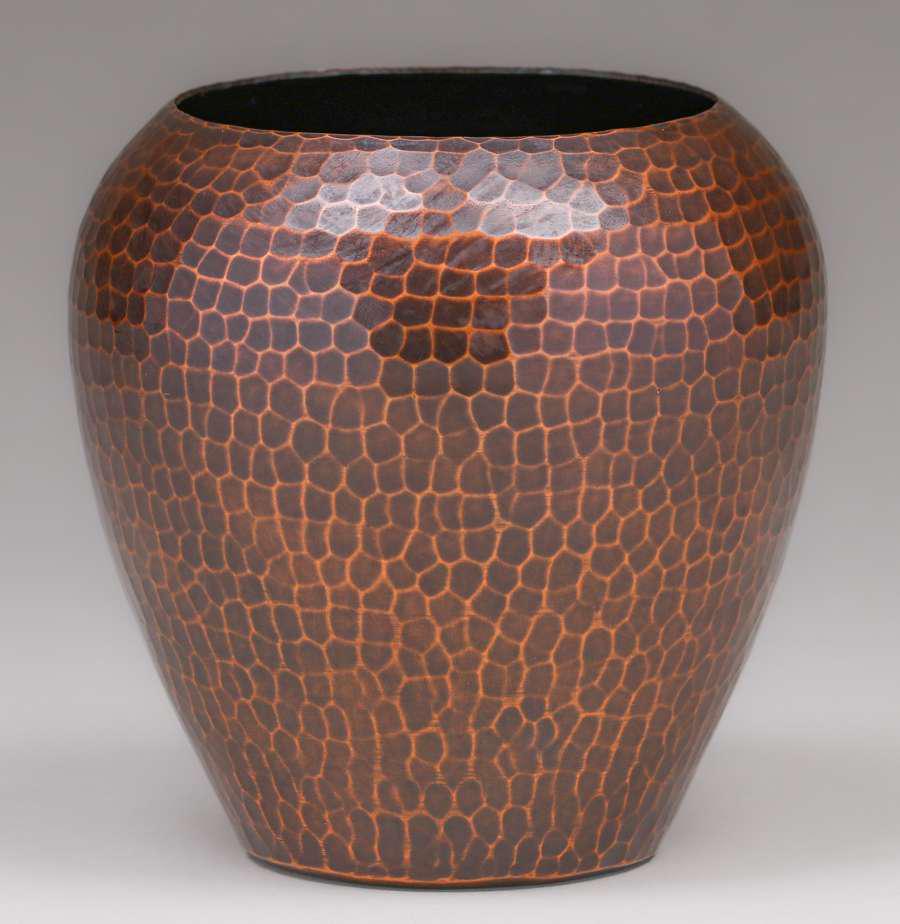 Roycroft Hammered Copper Bulbous Vase c1920s (1 of 4)