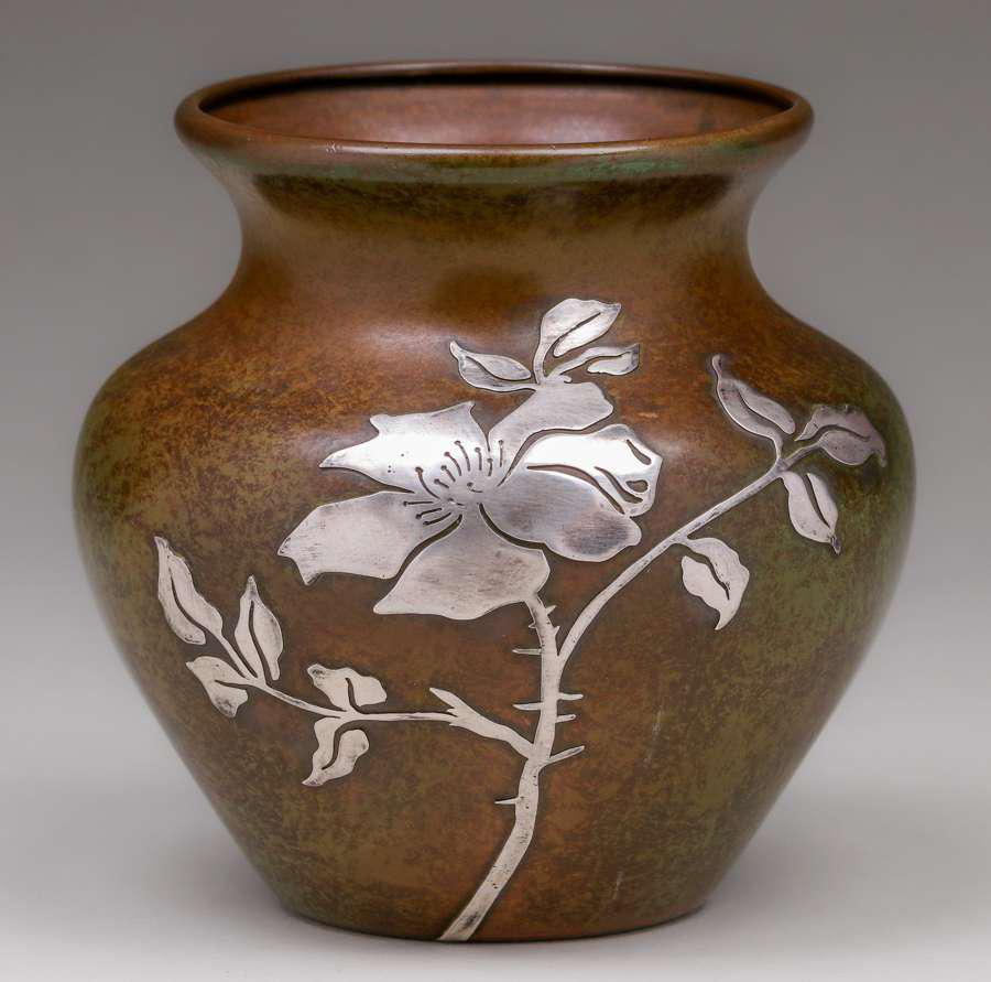 Heintz Sterling on Bronze Vase c1915 (1 of 4)