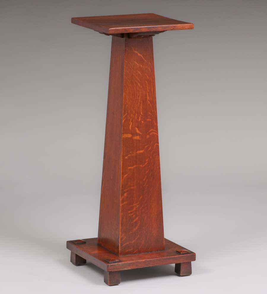 Stickley Brothers Square Oak Pedestal c1910 (1 of 6)