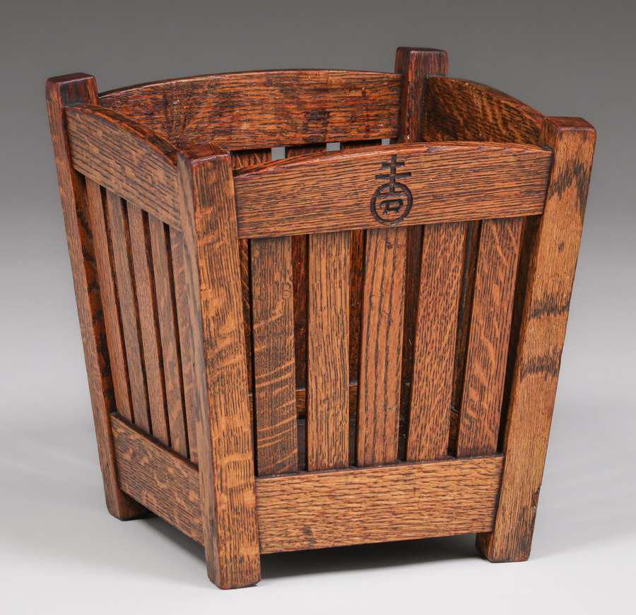 Roycroft Slatted Waste Basket c1910 (1 of 2)