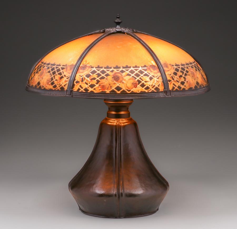 Handel Reverse-Painted Six-Panel Lamp c1910 (1 of 5)