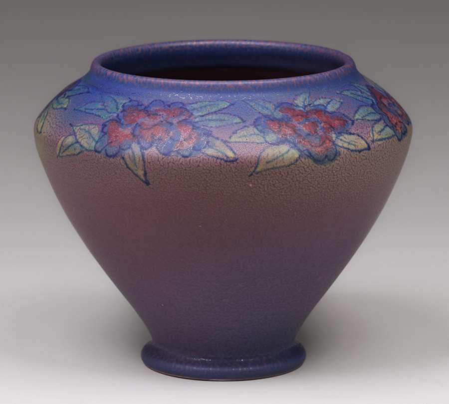 Rookwood Pottery Louise Abel Matte Purple Floral Vase (1 of 3)