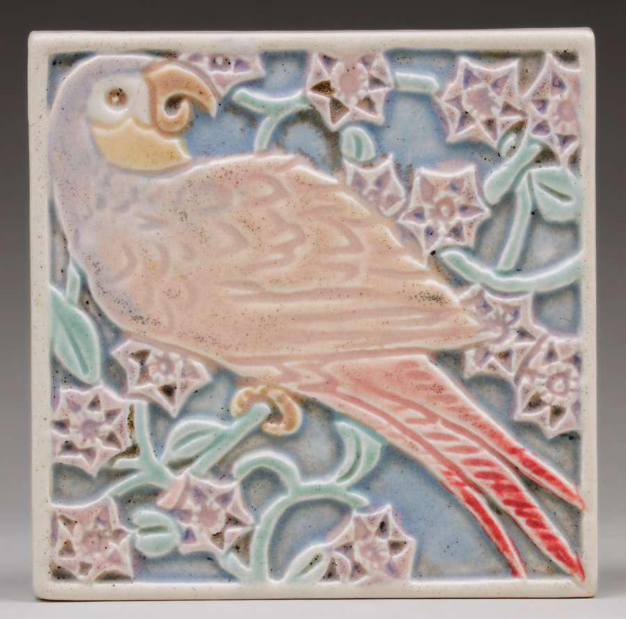 Rookwood Pottery #3077 Parrot Trivet Tile 1922 (1 of 5)