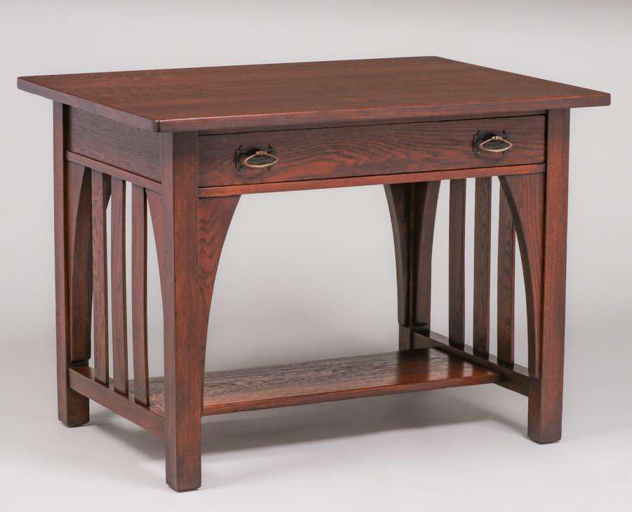 Limbert Slatted One-Drawer Library Table c1910 (1 of 3)