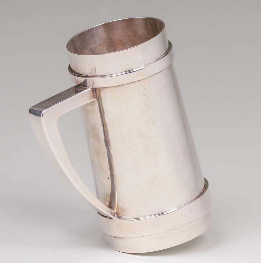 Dirk van Erp Hammered Copper Silver-Plated Beer Stein (1 of 5)