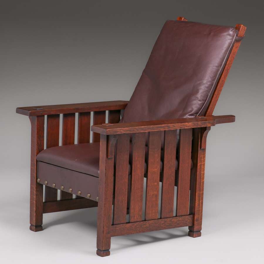 Small L&JG Stickley Slatted Morris Chair c1904 (1 of 3)