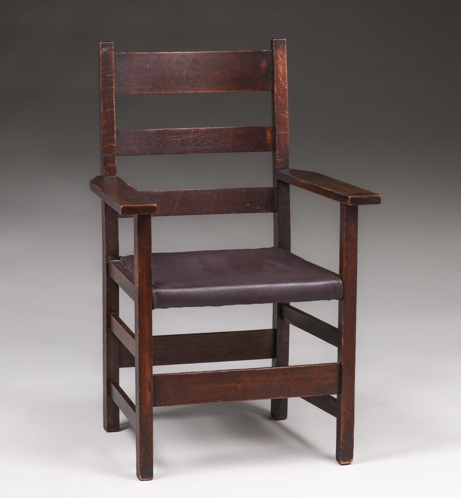 L&JG Stickley Ladder Back Armchair c1910 (1 of 3)