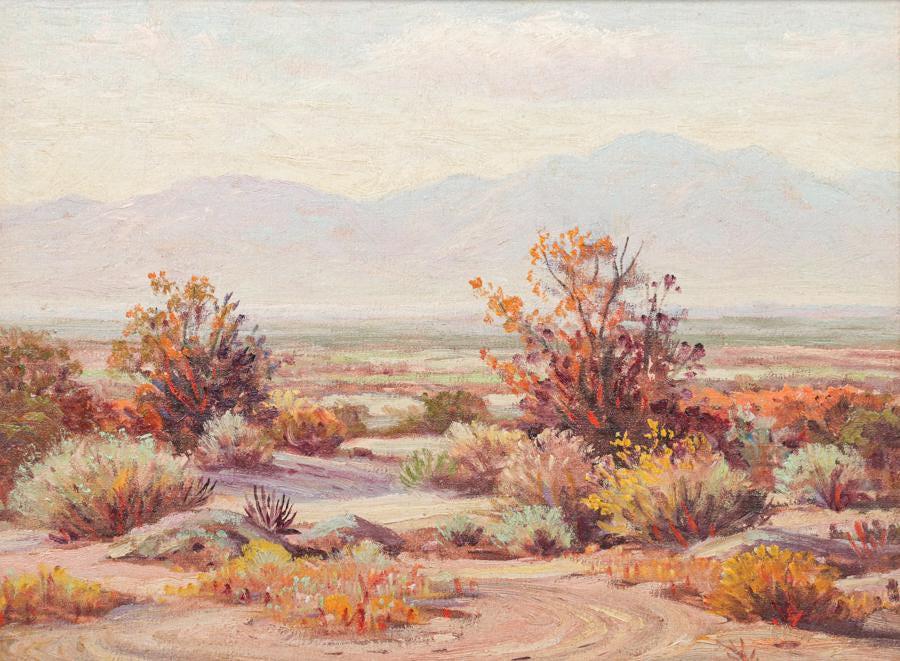 John Anthony Conner California Desert Oil Painting: John Anthony Conner (1892 - 1971) California Desert Oil Painting. Signed. Excellent condition. 14"h x 18"w. Frame 20.5"h x 24.5"w. SHIPPING We box and ship ourselves, to keep shipping costs low. We do
