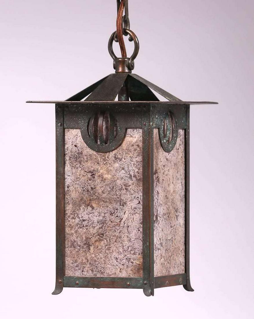 A&C Hammered Copper & Mica Hanging Pendant Lantern (1 of 1)