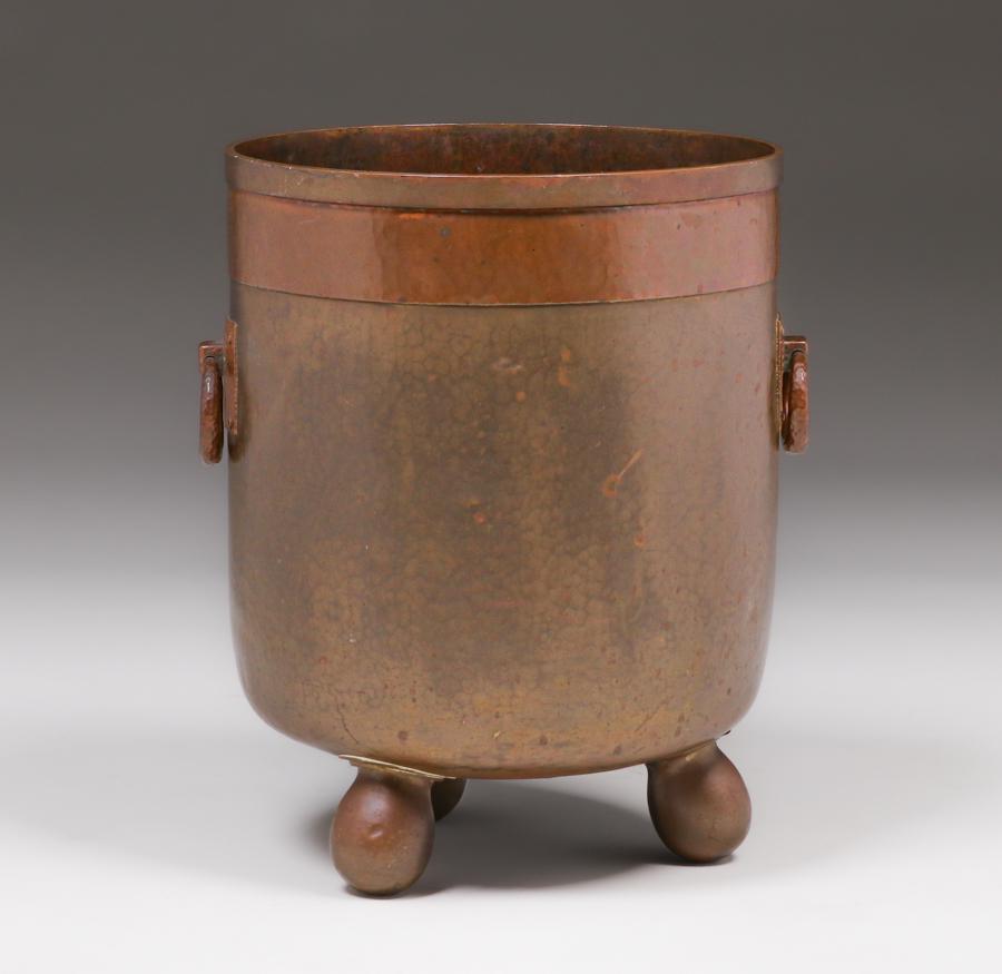 Arts & Crafts Hammered Copper & Brass 3-Leg Jardiniere (1 of 4)