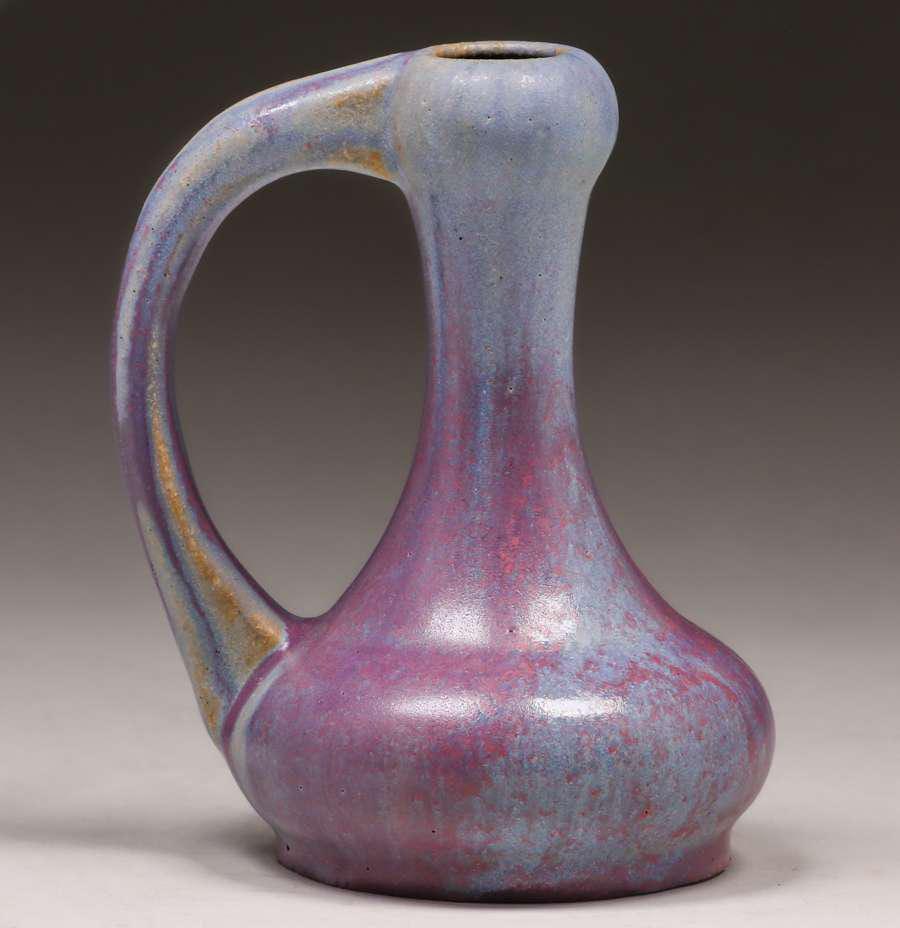 Fulper Pottery One-Handled Matte Purple Candlestick (1 of 4)
