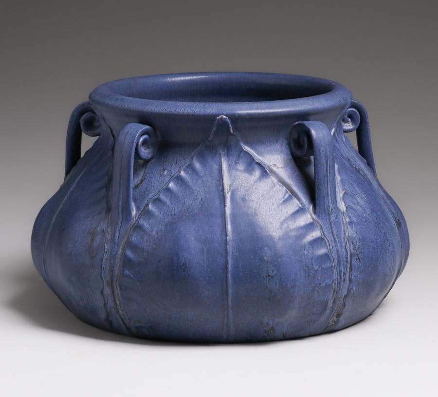 Large Ephraim Pottery Kevin Hicks Matte Blue Handled (1 of 4)