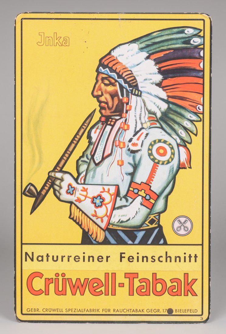 German Cigar Sign - Native American Indian c1920s (1 of 4)