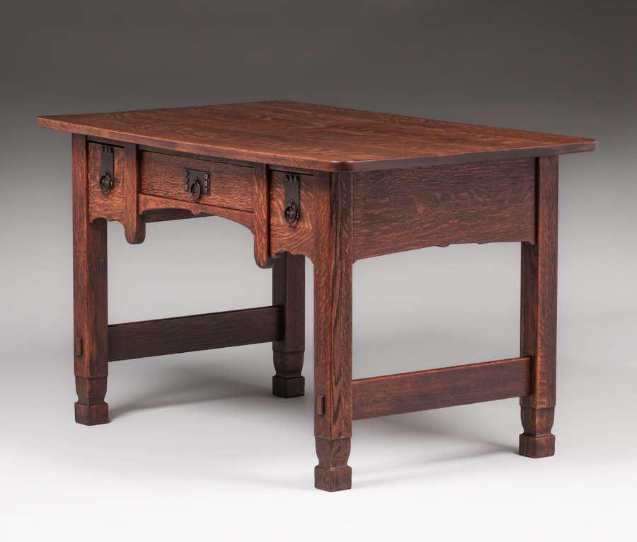 Stickley Brothers Three Drawer Library Table c1910 (1 of 5)