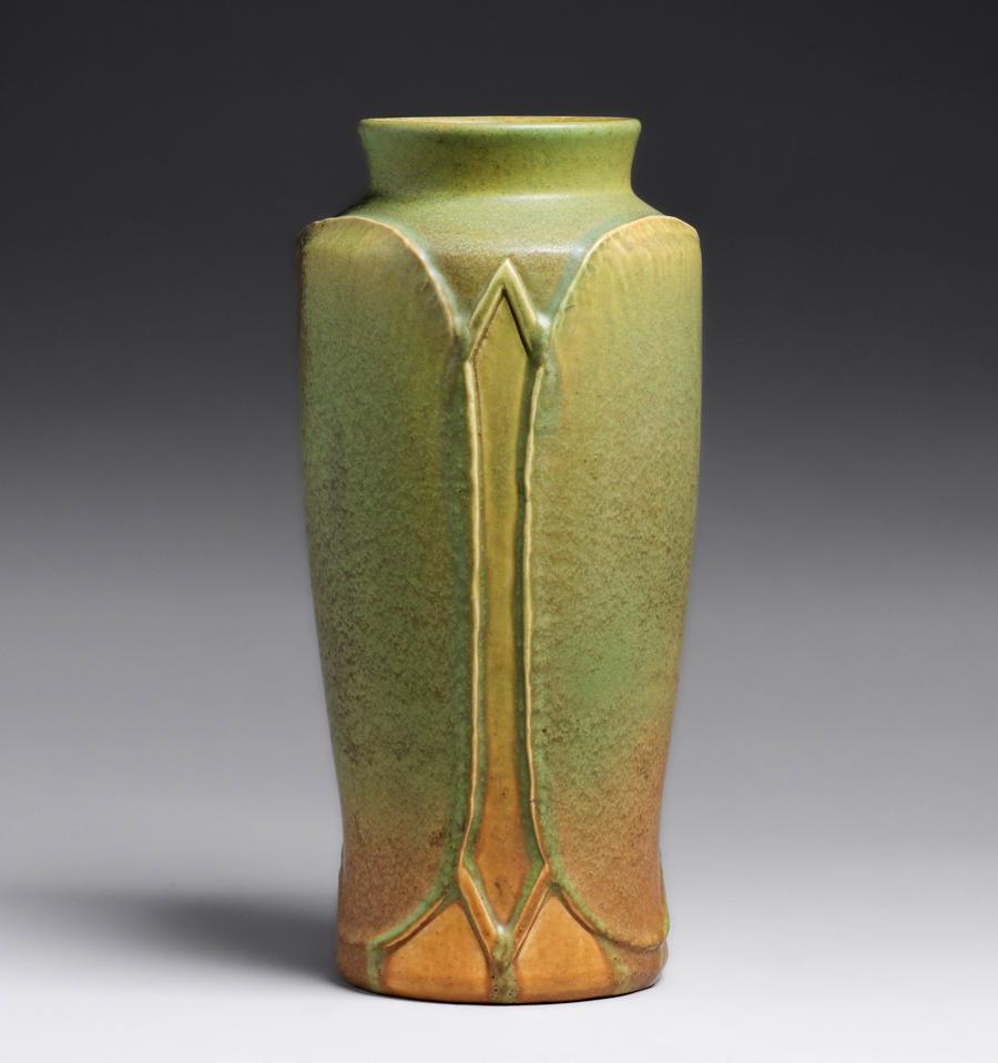 Rookwood Pottery #1364c Hand-Carved Matte Green Vase (1 of 4)