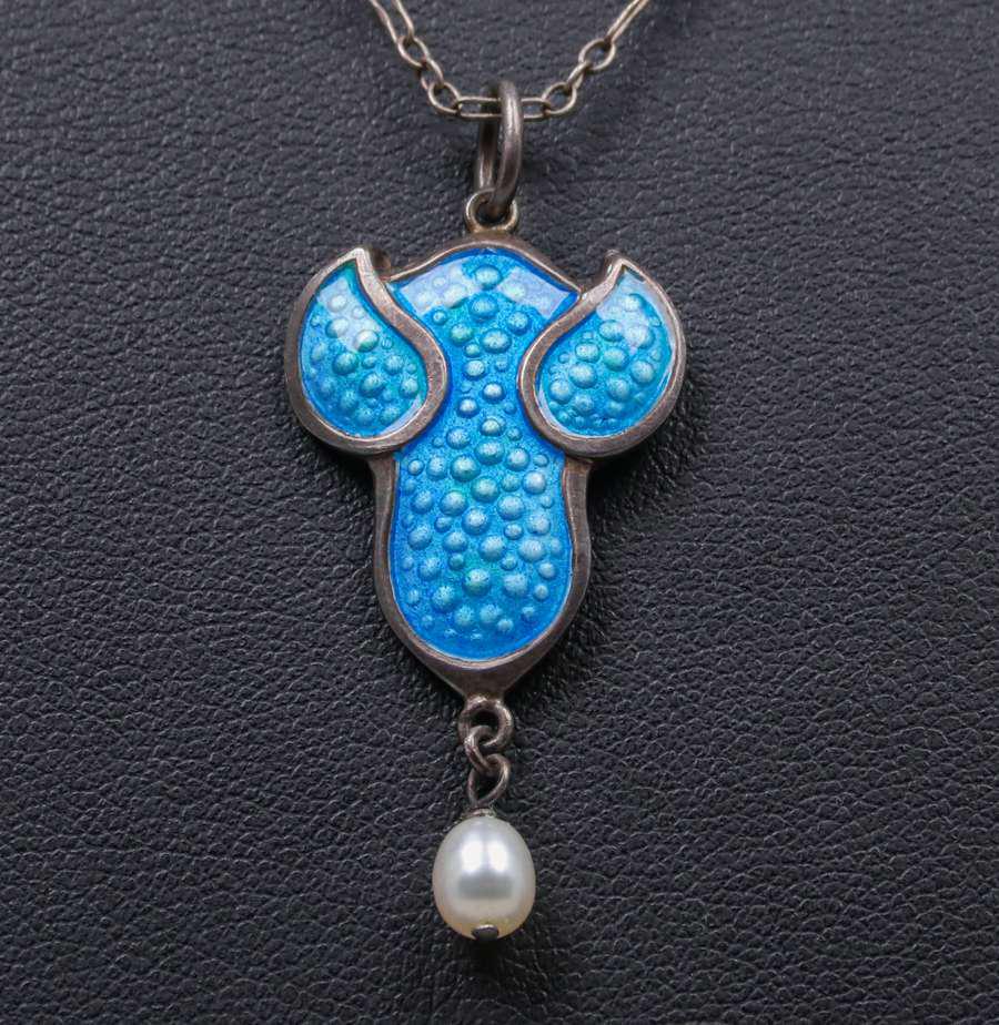 Arts & Crafts Sterling Silver Enamel & Seed Pearl (1 of 2)