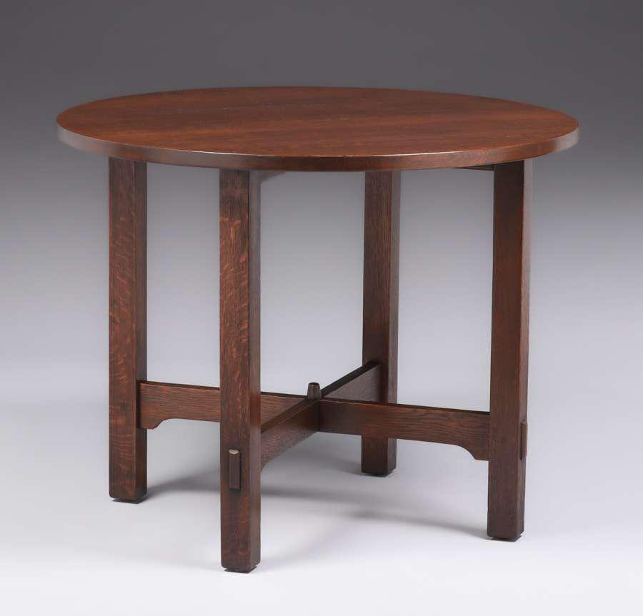 Gustav Stickley 38"d Lamp Table c1910 (1 of 3)