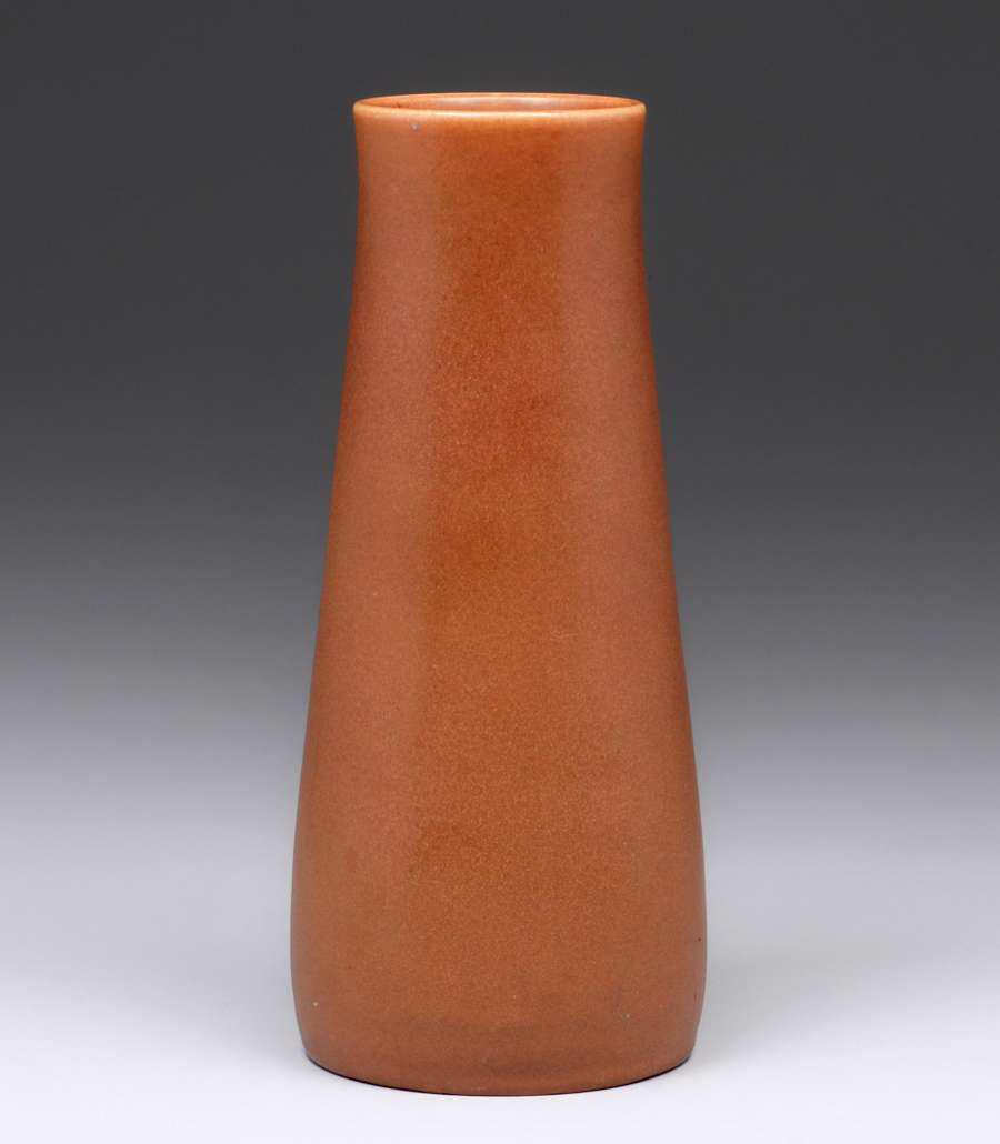 Rookwood Pottery #950C Matte Brown Vase 1912: Rookwood Pottery #950C Matte Brown Vase 1912. Signed. Perfect condition. 10.75"h x 4.75"d. Spend $5000 or more at this auction and all of your SHIPPING IS FREE within the lower 48 states. SHIPPING We 