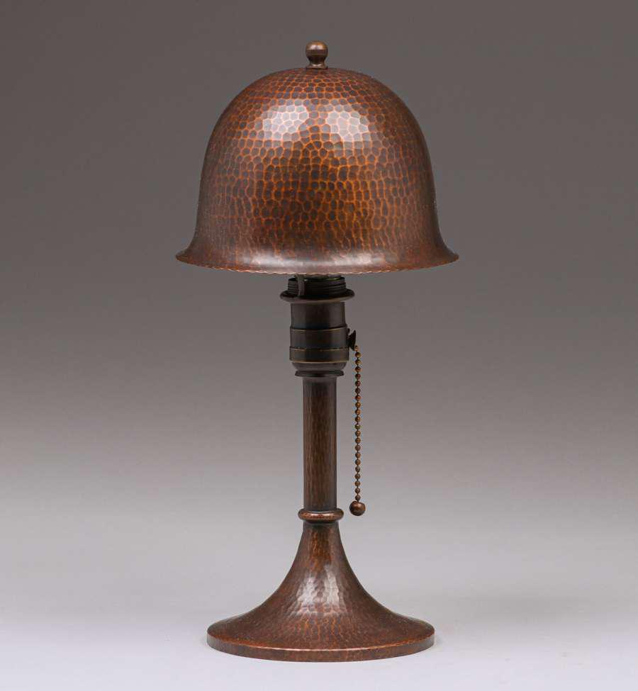 Roycroft Hammered Copper Helmet Lamp c1920s (1 of 4)