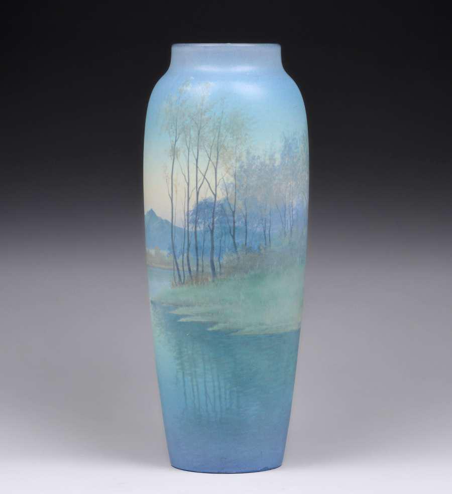Tall Rookwood #907B Carl Schmidt Scenic Vase UNCRAZED (1 of 5)