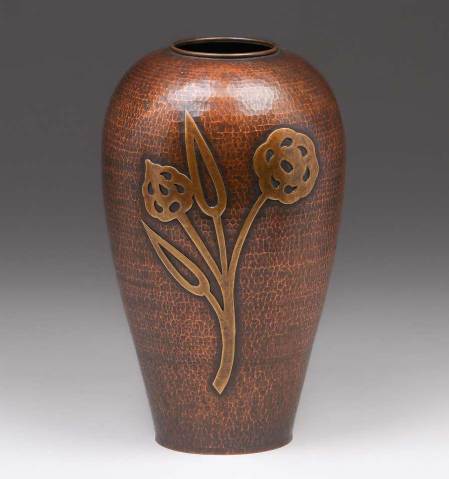 Arts & Crafts Hammered Copper Vase c1920s (1 of 3)