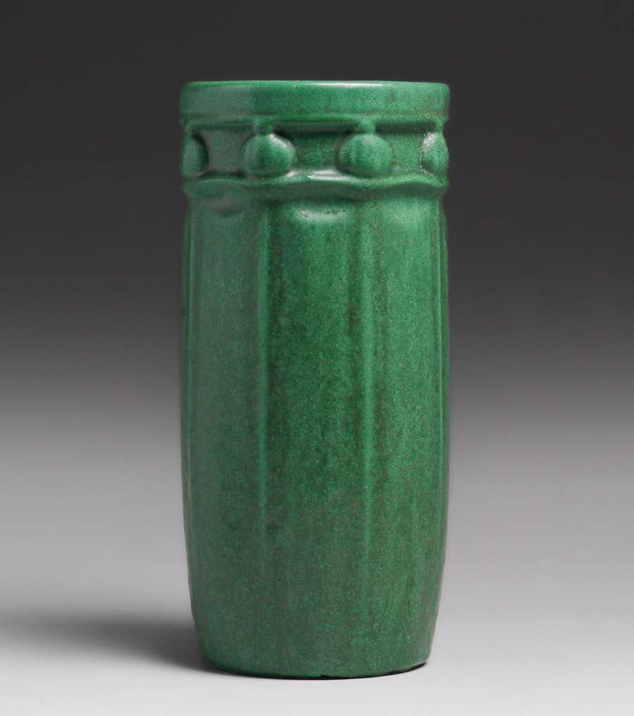 Weller Pottery Matte Green Poppy Vase c1910 (1 of 3)