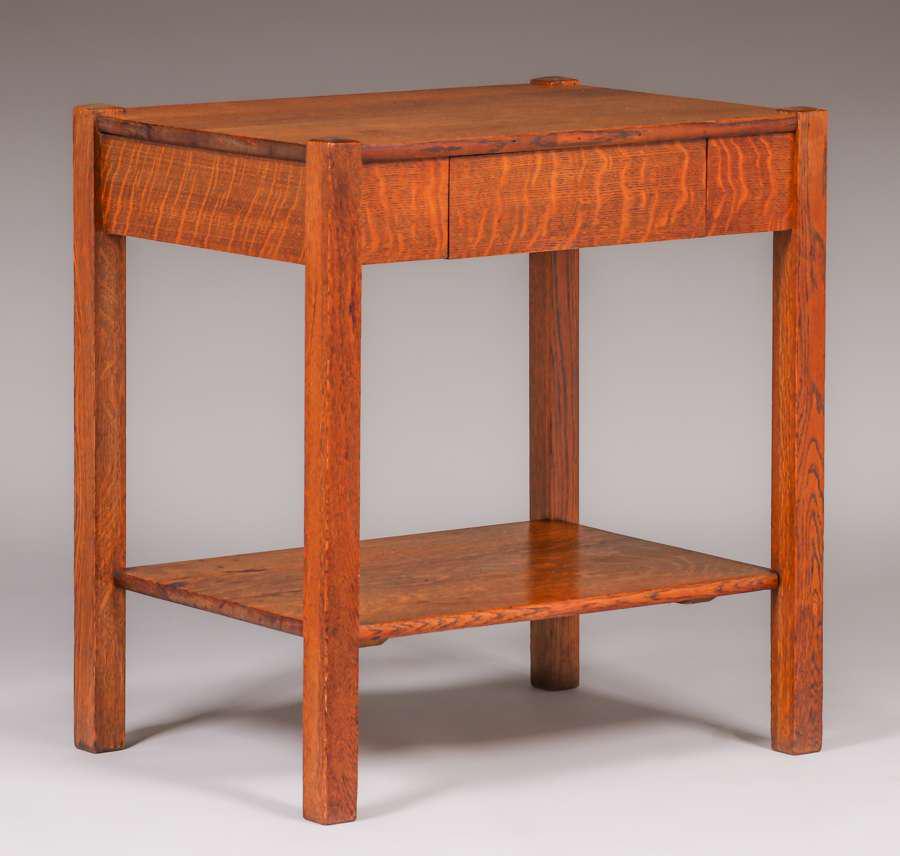Arts & Crafts Oak One-Drawer Side Table c1910 (1 of 3)