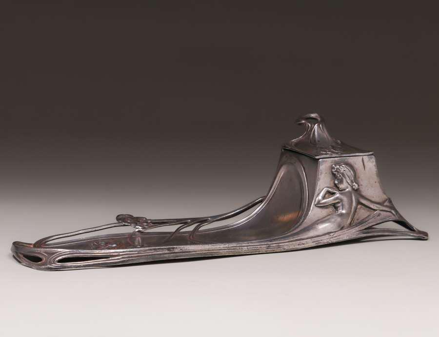 WMF Art Nouveau Pewter Inkwell c1900 (1 of 8)