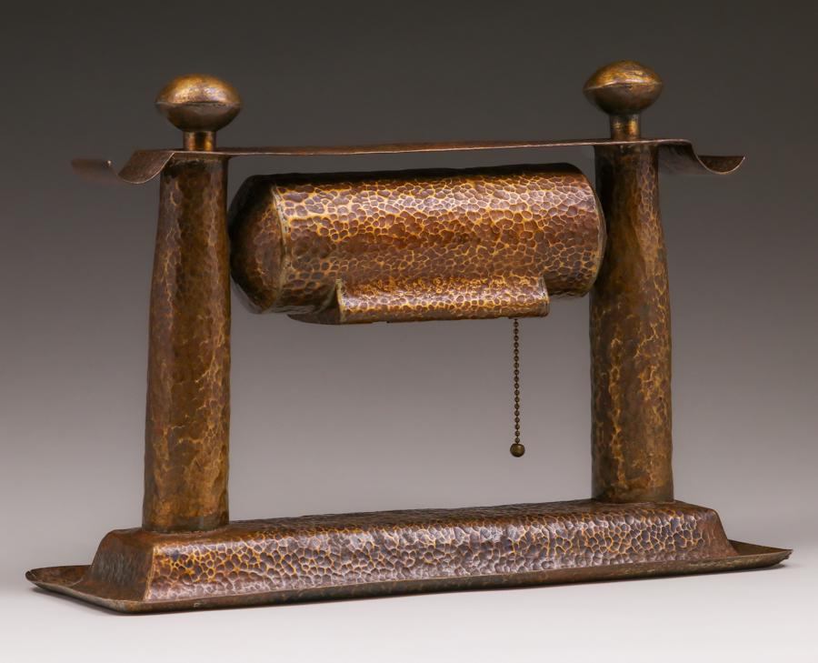 Hammered Brass Double Shell Casing Desk Lamp c1940s (1 of 5)
