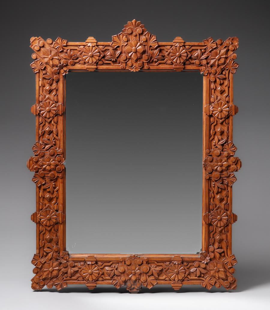 Aesthetic Movement Hand-Carved  Framed Mirror c1890s (1 of 3)