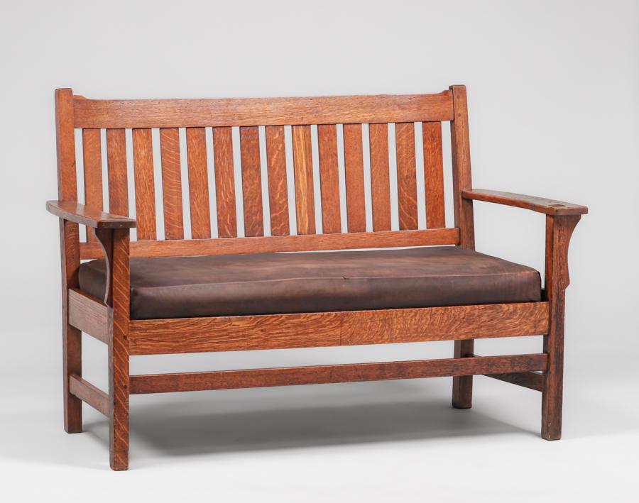 L&JG Stickley Bench Settle c1910 (1 of 3)