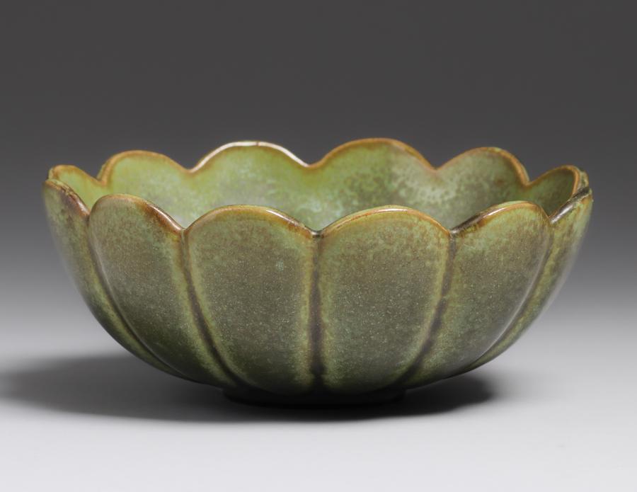 Fulper Pottery Matte Cucumber Green Fruit Bowl c1910s (1 of 4)