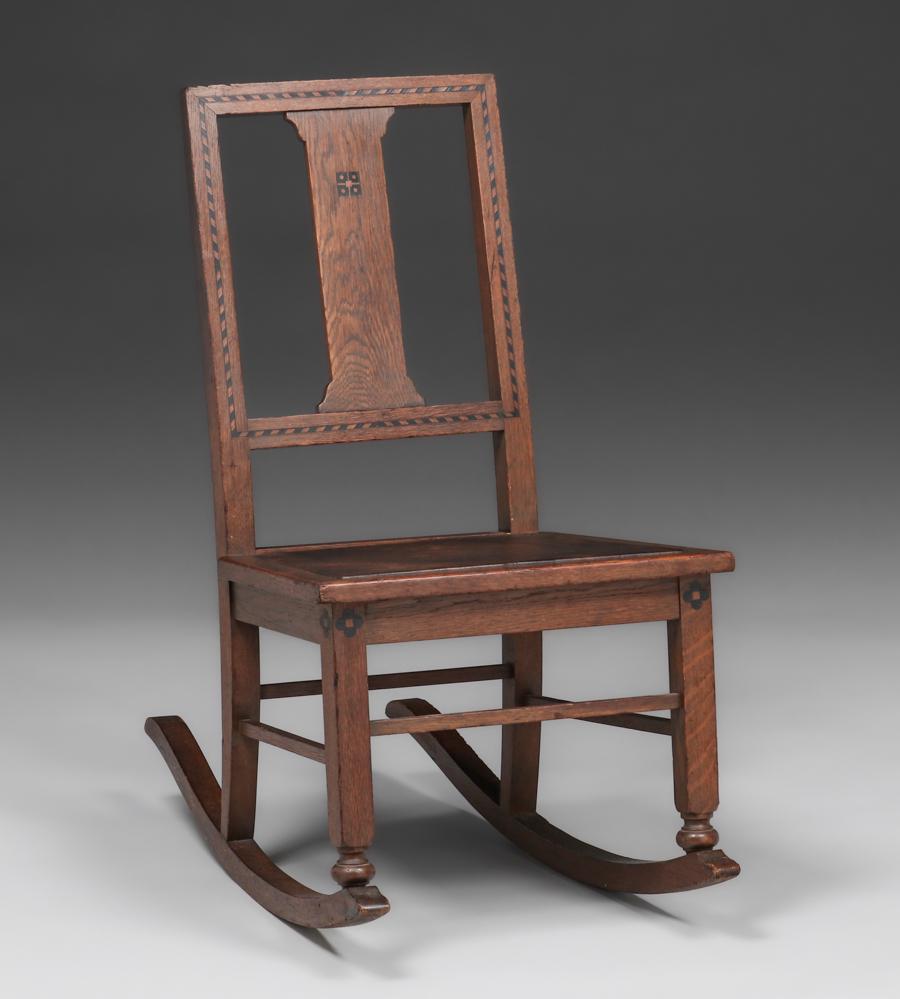 John Bradstreet - St Paul, MN Inlaid Sewing Rocker (1 of 3)