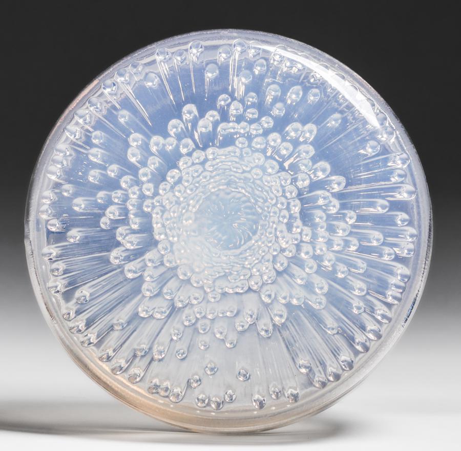 Lalique Art Glass Covered Floral Powder Box c1920s (1 of 6)