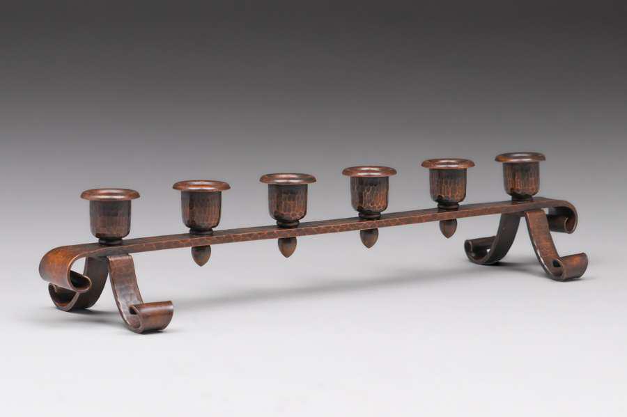 Roycroft Hammered Copper Six Light Candelabra c1920s (1 of 3)