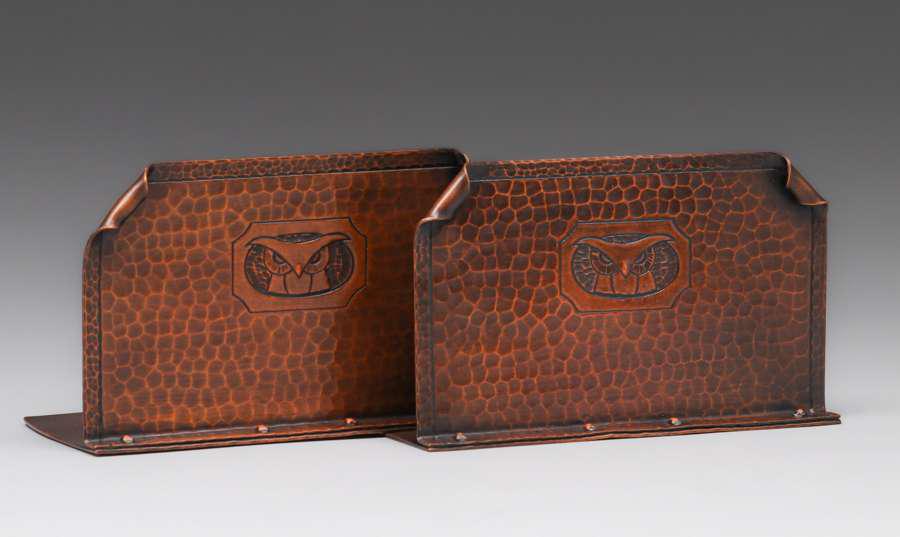 Roycroft Hammered Copper Owl Bookends c1920s (1 of 5)