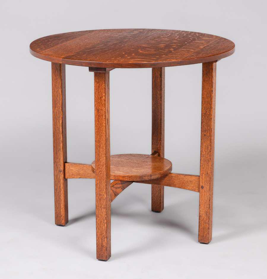 L&JG Stickley 30"d Lamp Table c1912-1915 (1 of 4)