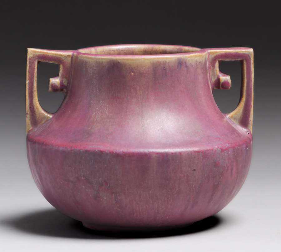 Fulper Pottery Matte Purple Two-Handled Vase c1910 (1 of 4)