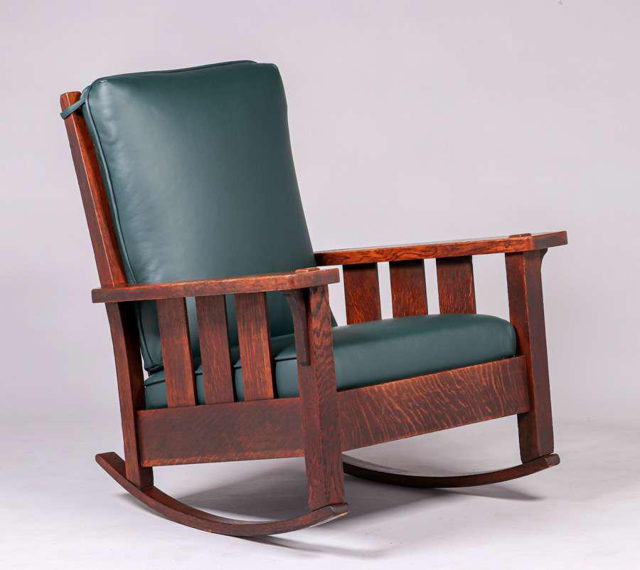 Large Stickley Brothers Slatted Rocker c1905 (1 of 3)