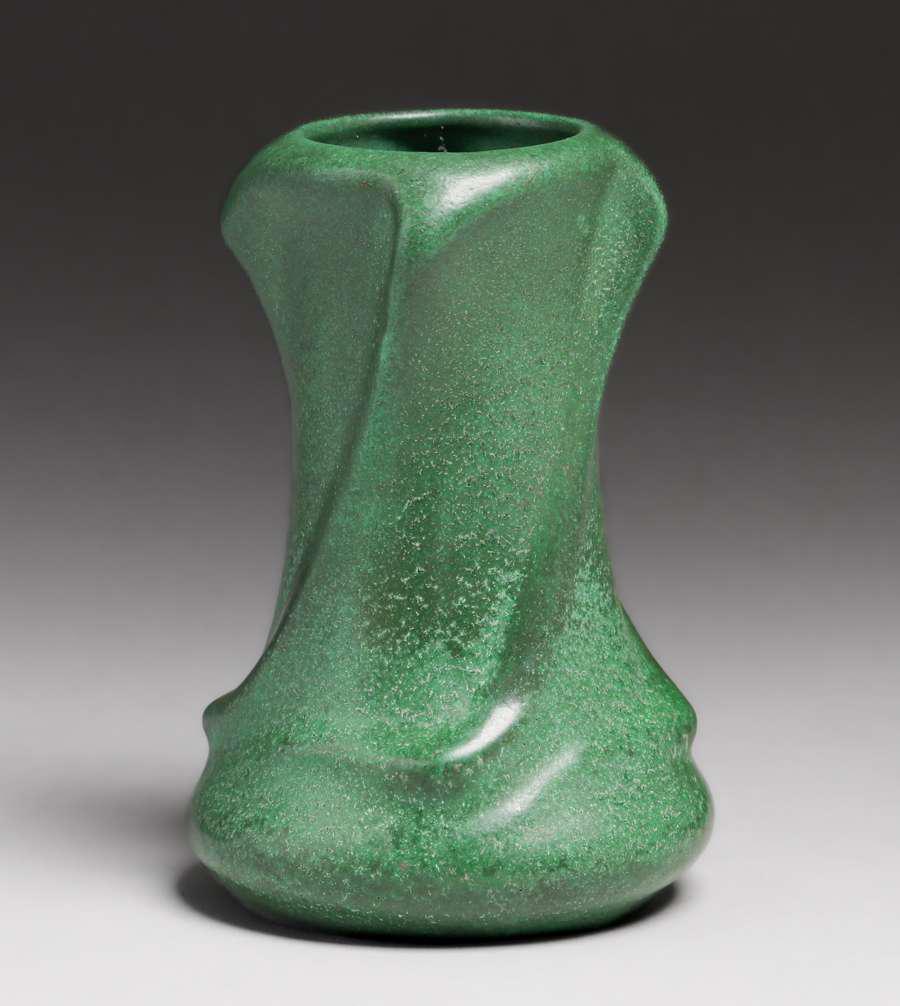 Weller Pottery Bedford Matte Green Twist Vase c1910s (1 of 4)