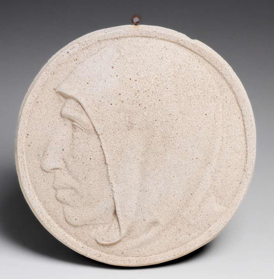 Arts & Crafts Cast Cement Savonarola Plaque c1920s (1 of 3)