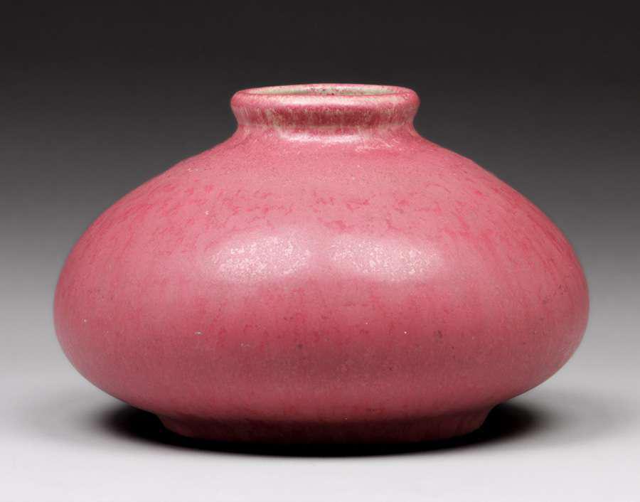 Large Fulper Pottery "Famile Rose" Bulbous Squat Vase c1910s (1 of 3)