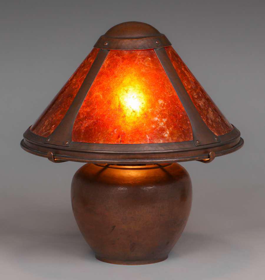 Dirk van Erp Hammered Copper & Mica Boudoir Lamp c1920s (1 of 5)