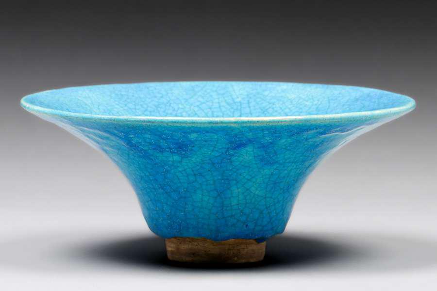 Student of Manuel Jalanivich Chinese Blue Crackleware Bowl 1938 (1 of 4)