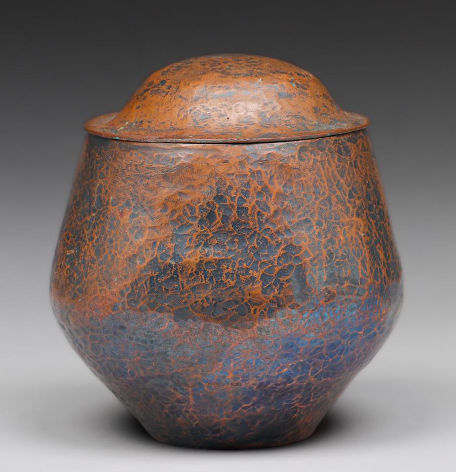 Boston Arts & Crafts Hammered Copper Covered Vase c1905 (1 of 4)