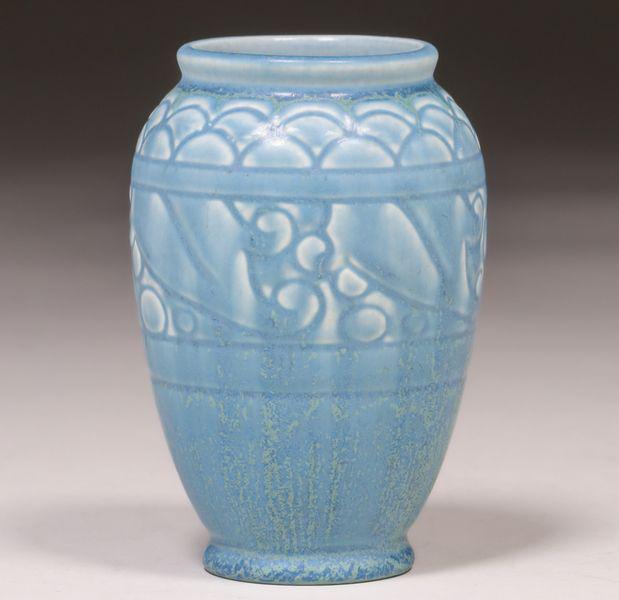 Rookwood #2853 Matte Blue Vase 1927 (1 of 4)