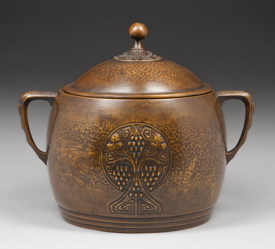 Large WMF German Hammered Brass Two-Handled Coal Scuttle c1905 (1 of 5)