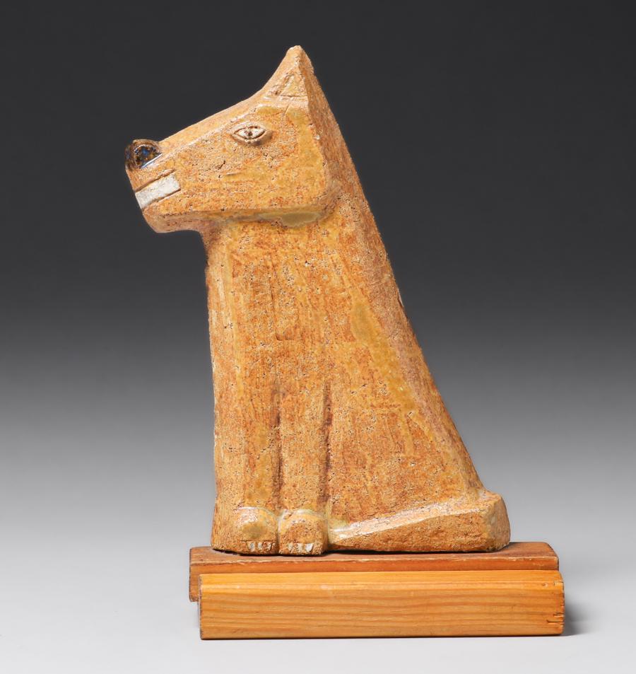 Folk Art Ceramic Dog Sculpture c1930s (1 of 5)