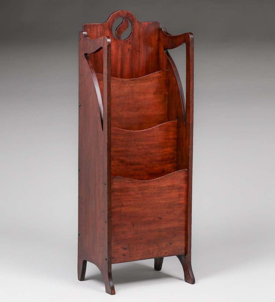 Lakeside Crafts Shop Mahogany Cutout Bookshelf c1910 (1 of 4)