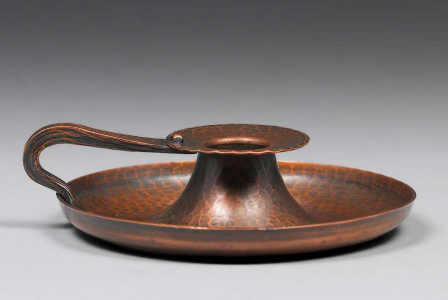 Roycroft Hammered Copper One-Handled Low Candlestick c1920s (1 of 4)